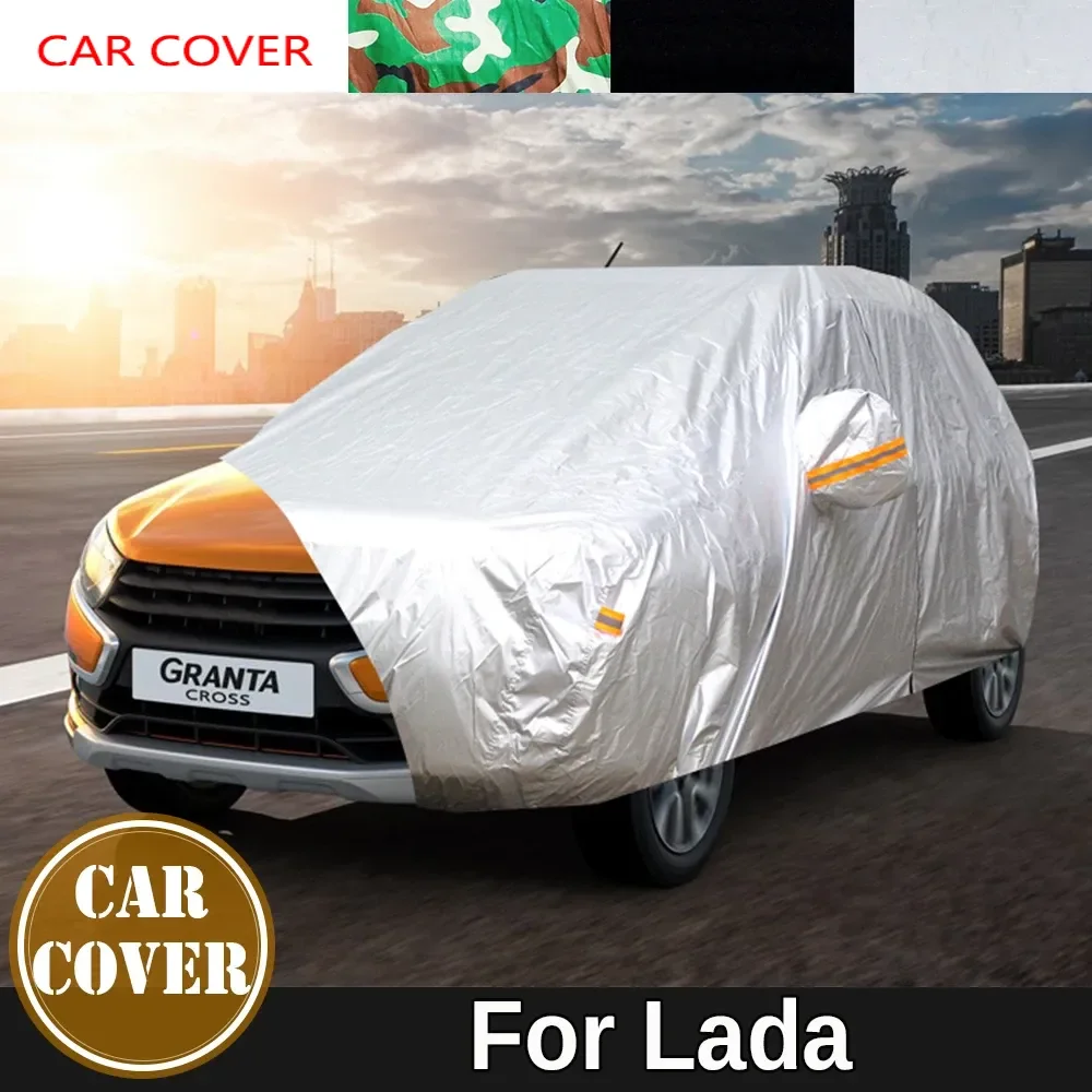 

Полный автомобильный чехол, уличный летний анти-УФ-солнце, зимний защитный чехол от дождя и снега, водонепроницаемый для Lada Granta Kalina Largus 110 111 112