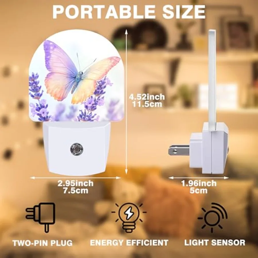 Night Lights Plug into Wall Night Light Dusk to Dawn Smart Sensor Decorative Round Led Lamp for Bedroom Kitchen Hallway Nightli view 2