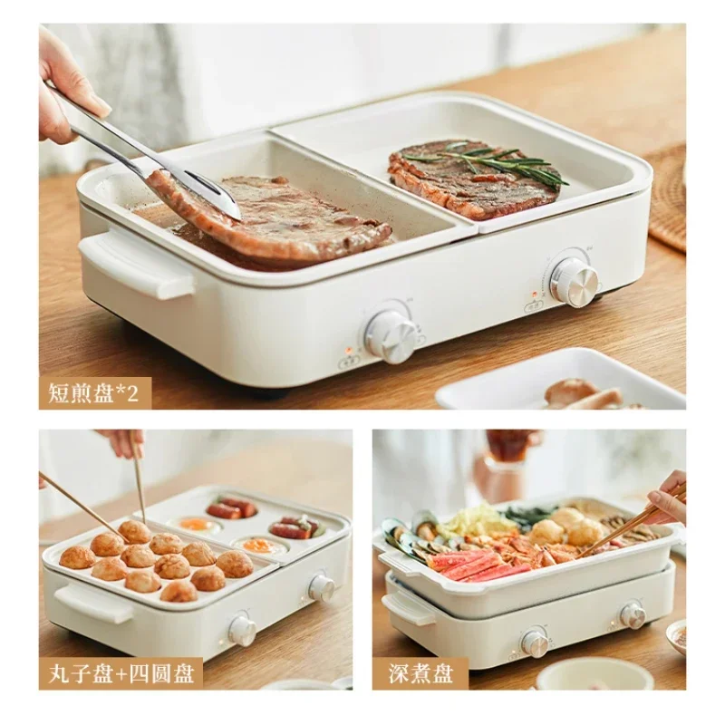 Multi Cookers: Olayks Multifunctional Electric Fondue Pot 3 in 1 for Home Cooking, Frying and Barbecue