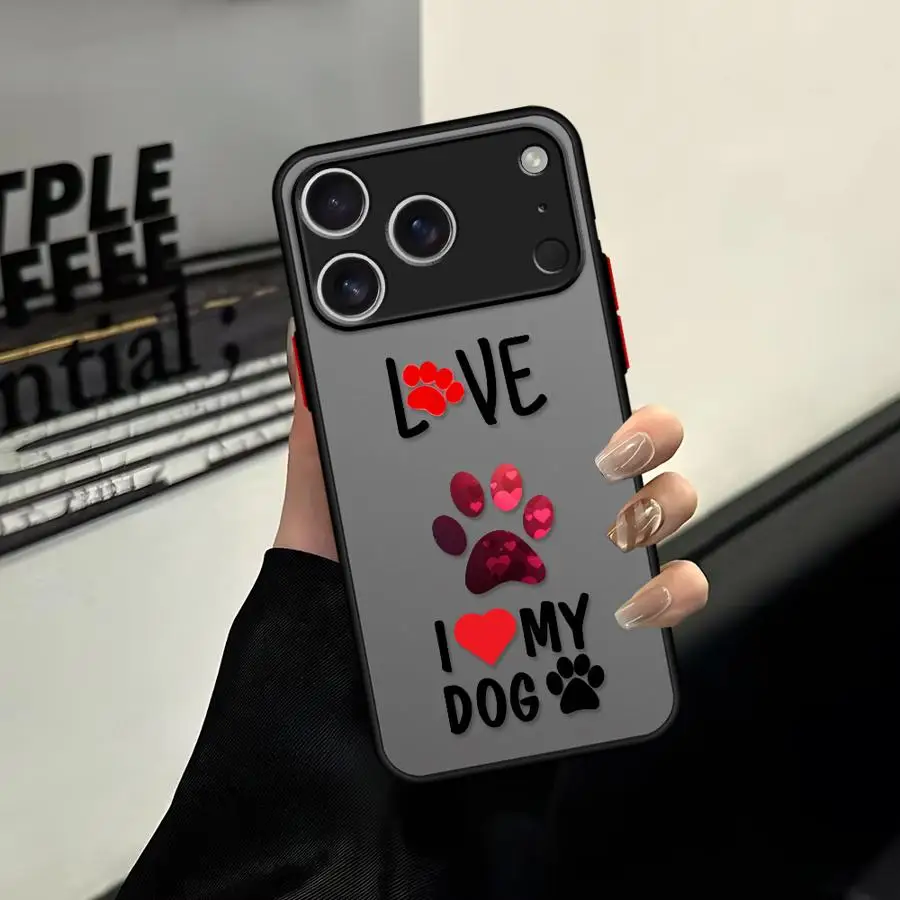 Case for iPhone 17 Pro Max 15 14 16 Plus 17e Air 13 Mini 12 11 7 8 SE XS XR Back Phone Cover Puppy Paw Prints view 3