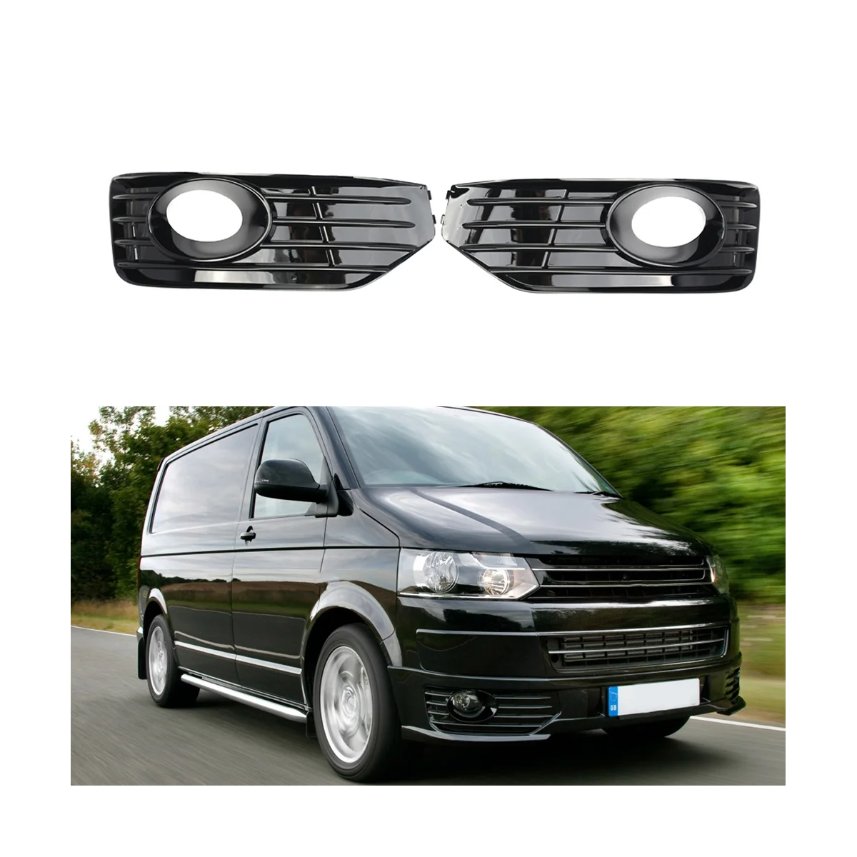 Front Bumper Fog Light Cover Grill for VW Transporter T5 T5.1 Sportline 2010-2015