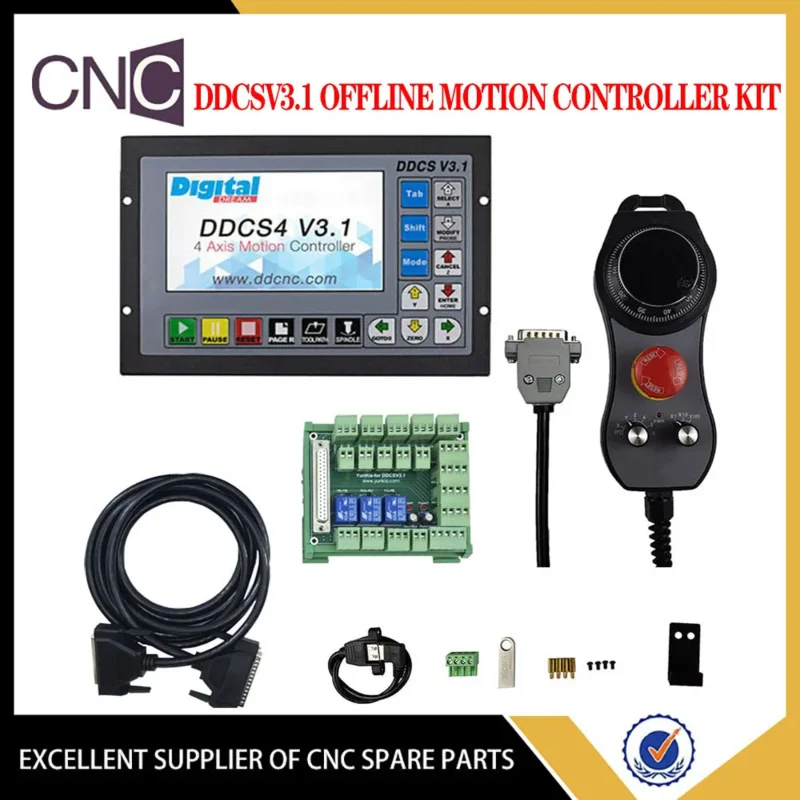 3 /4 axis offline CNC motion controller DDCSV3.1 new upgrade with enlarged wiring board and emergency stop electronic handwheel