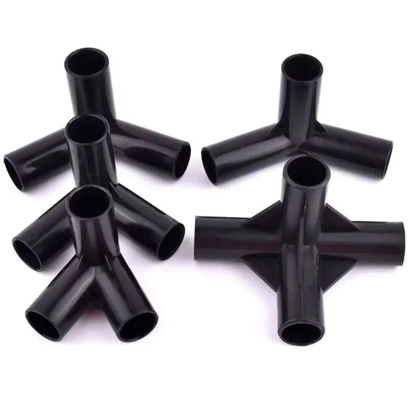 

19mm Black Three-Dimensional Tee Four-way Connector DIY Tent Fixed Fittings ydroponic Frame Fittings Tent Wardrobe Fixed Joint