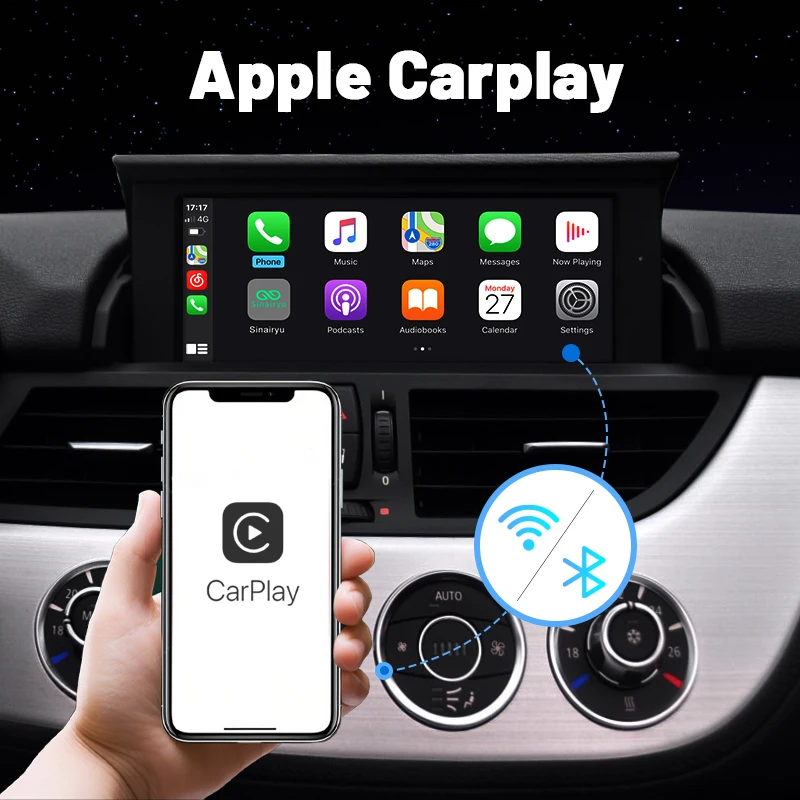 Sinairyu Wireless CarPlay Android Auto for BMW Z4 E89 CIC EVO System 2009-2018, with Airplay Mirror Link Functions Car Play