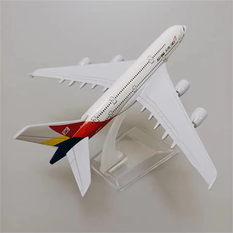 16 cm alliage métal coréen Air Asiana Airlines A380 modèle d'avion moulé sous pression jouets Airbus 380 Airlines 1:400 modèle d'avion à l'échelle