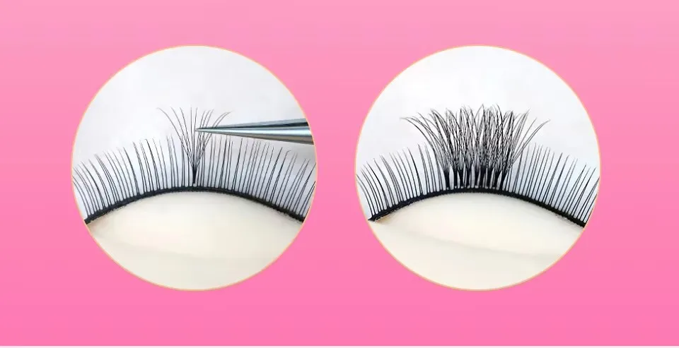 Lashprofessor Vorgefertigte Wimpernfächer mit Spitzer Basis, Dünner Stiel, Volumen-Fächer, Dünne Wurzeln, Schmaler Stiel, Wimpernverlängerungen, Russische Volumen-Fächer – Detail 7
