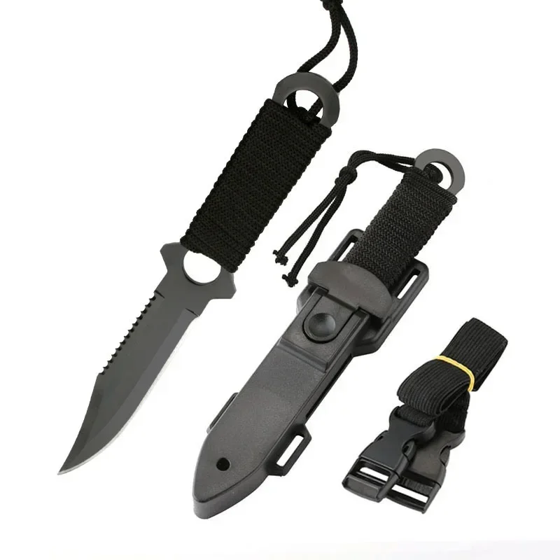 New Outdoor Carry Straight Knife Camping Tactical Diving Hunting Knife High Hardness Survival Wilderness Survival Knives Tools