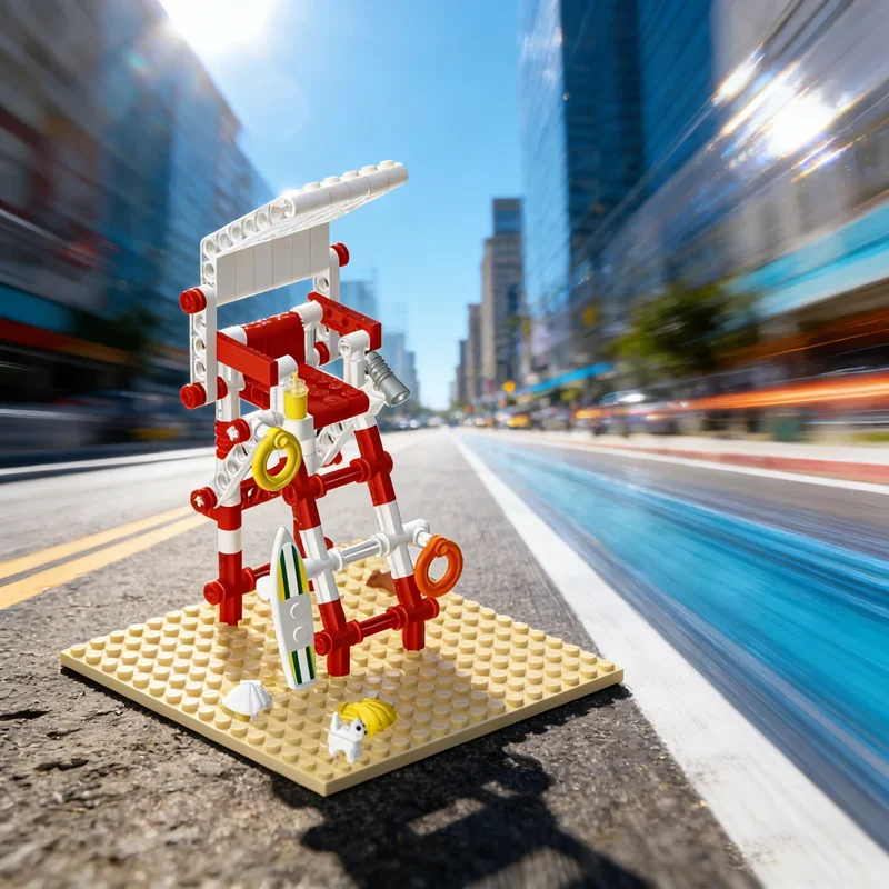 111pcs MOC Technical Life Guard Seat Model Building Blocks Construction Assemble DIY Creative Education Toy Christmas Gift Idea