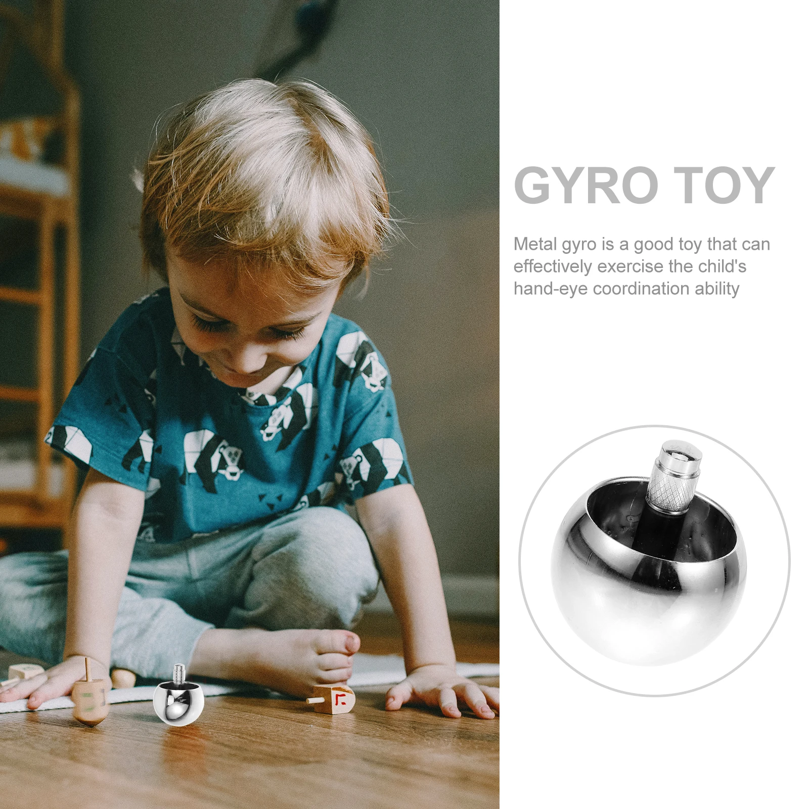 

Metal Gyro Toy Gyroscope Silver Kids Toy Rotating Gyro Gadgets Fun Gifts Children Plaything Metal Toys