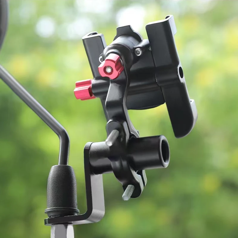 Alongamento extensor suporte espelho retrovisor montagem universal para motocicleta scooter bicicleta suporte do telefone móvel holofotes