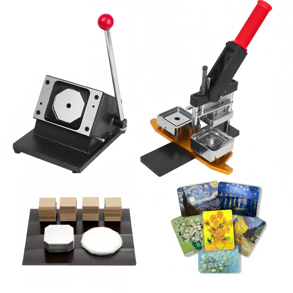 

2025 High Quality 2*2Inch 50*50MM Manual Metal Square Fridge Magnet Photo Making Machine Kit