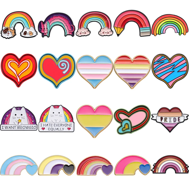 دبابيس المينا المخصصة على شكل سحب قوس قزح ، بروش علم الفخر ، بروش فن الحب ، المثليات والمثليات ومخنثين ، مجوهرات برمز مخصص