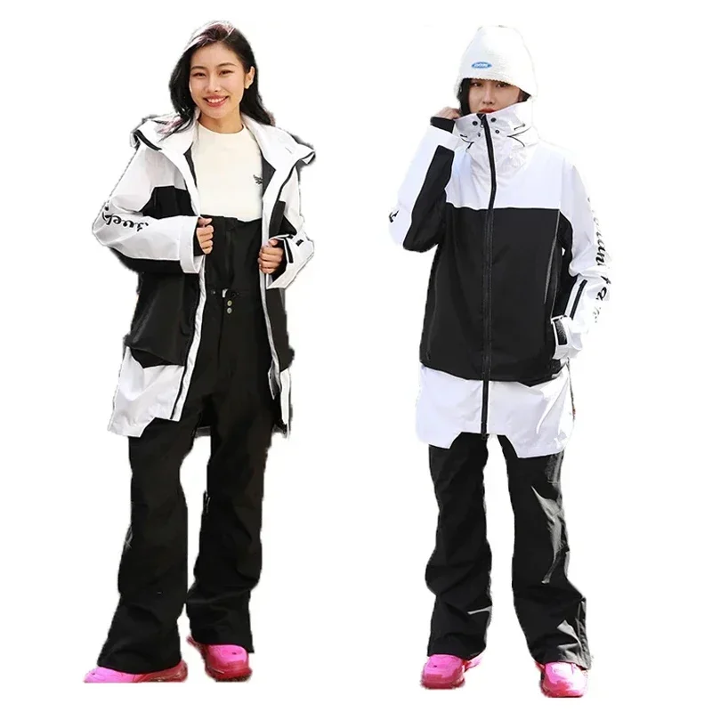 2025Новые спортивные костюмы для сноуборда на открытом воздухе, водонепроницаемая куртка, мужские лыжные комплекты большого размера, зимние женские зимние костюмы, комбинезон, одежда