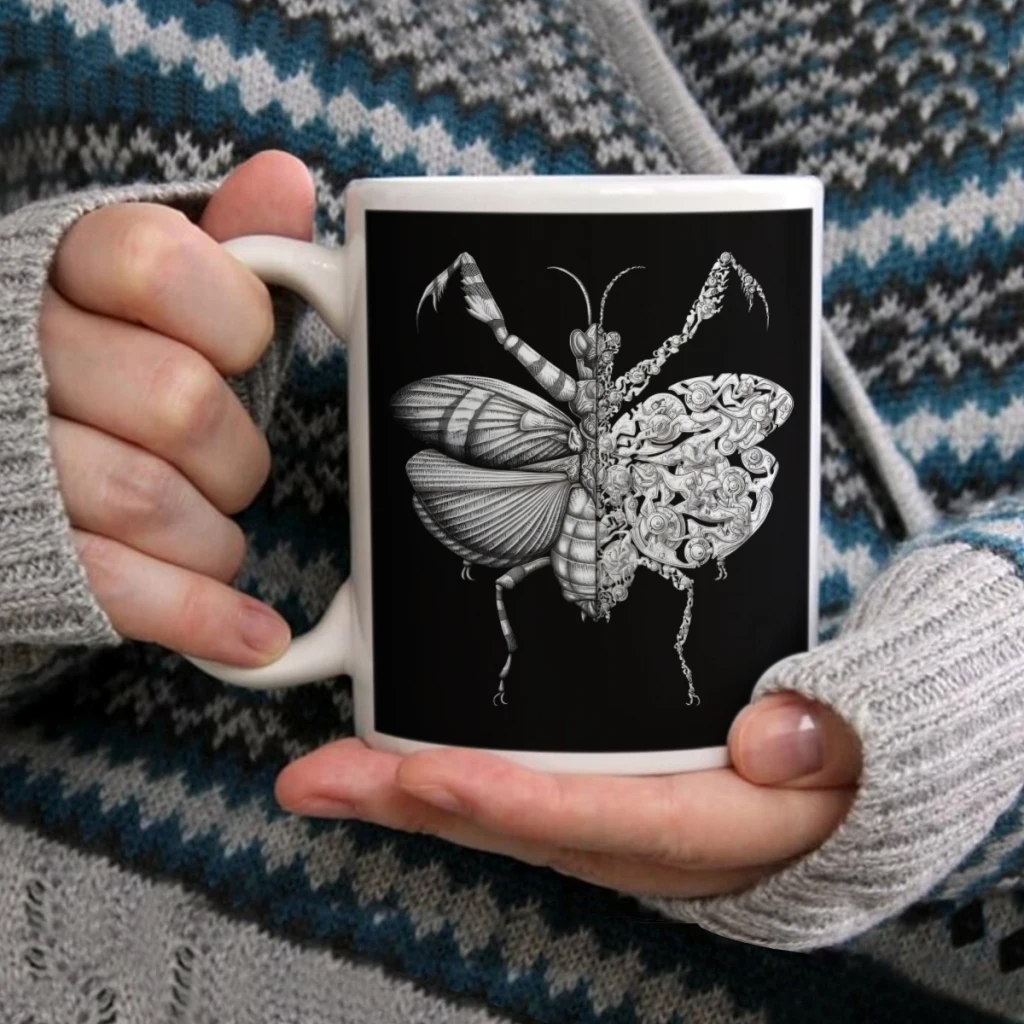 

Mantis black editionCoffee Mug Tea Cup 11oz Coffee Cup Funny Birthday Ceramic Mug Personalized Cup