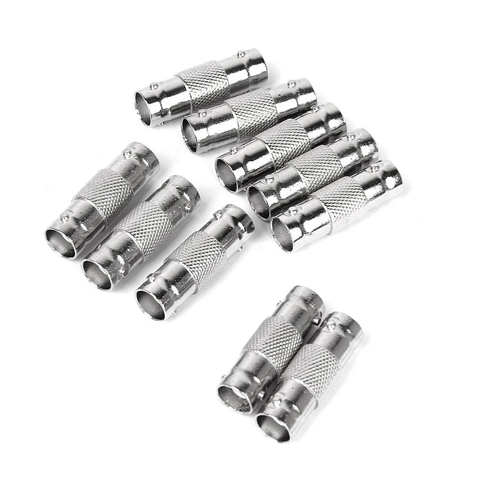 

10Pcs Female to Female Jack Cable Adapter Converter Aluminum Alloy Coaxial Connector Coupler Cctv Security Dvr Camera