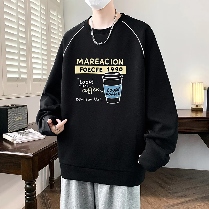 

Trendy round Ne Long Sve Hoodie for Men Autumn Winter Printed Youth Full Zip up Casual Polyester Fiber Windproof Regular...