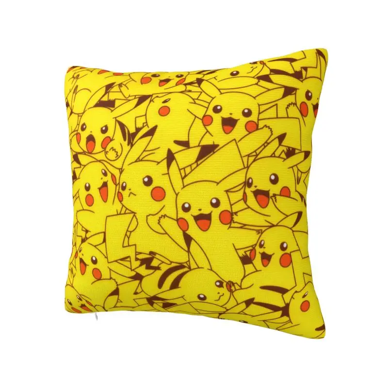 Custom Nordic Pokemons Pikachus Cushion Cover 40*40 cm Velvet Throw Pillow Case for Living Room Bedding Sofa Pillowcase