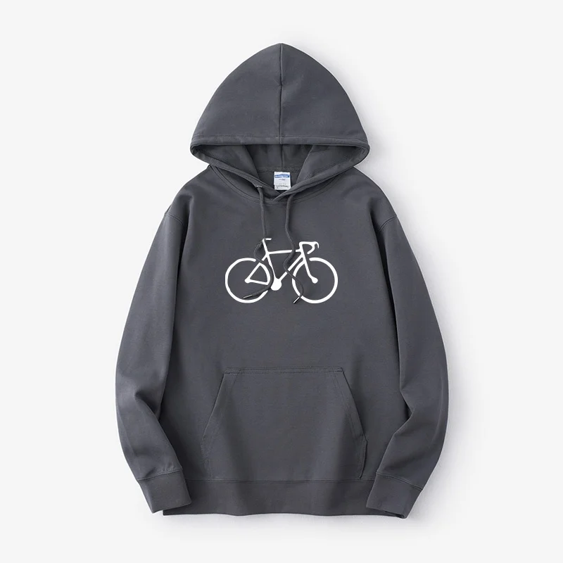 

Cartoon Print Bike Hoodie ex Loose Fit Street Sle Long Sve Cotton Sweatirt Korean Version Sportswear for Couples