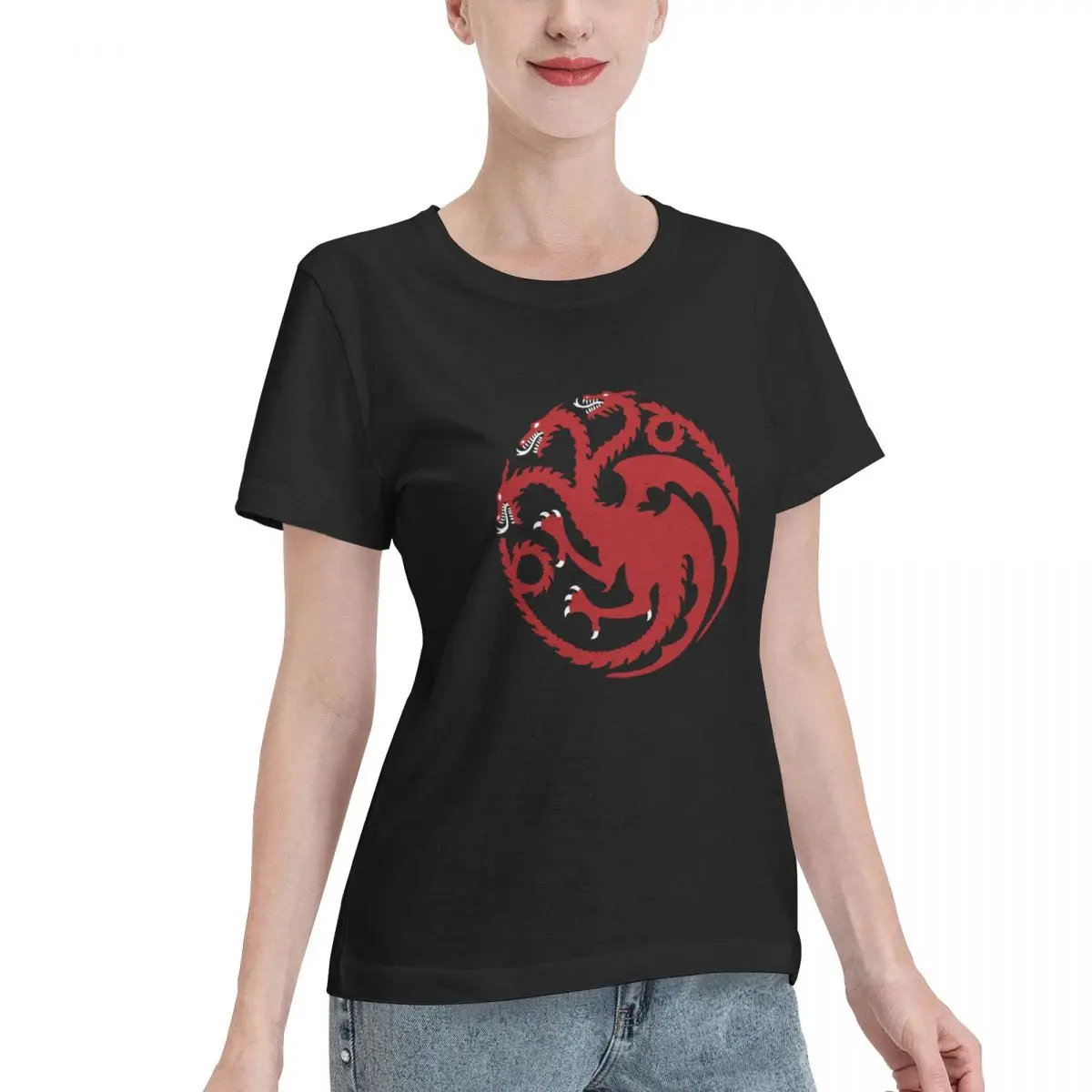 New Style House Targaryeni T-shirt Female Women Girl Cotton Short Sleeve O-Neck Tee-Shirts Tops