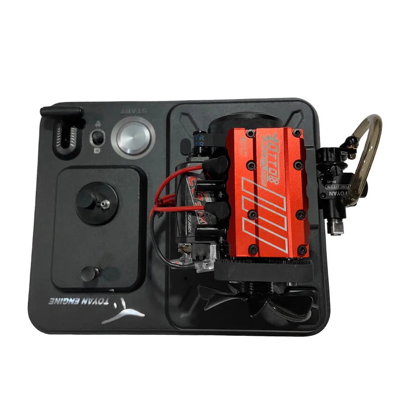 DIY TOYAN FS-L200AC Four-stroke Methanol Engine Comes with Starter Kit and One-button Start Metal Base and Battery