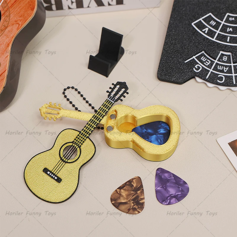 3D-Gedruckter Gitarren-Plektrenhalter in Lautsprecherform, Doppelschichtiger Wasserdichter Gitarren-Plektren-Organizer, Plektren-Aufbewahrungs- und Präsentationsbox – Detail 13