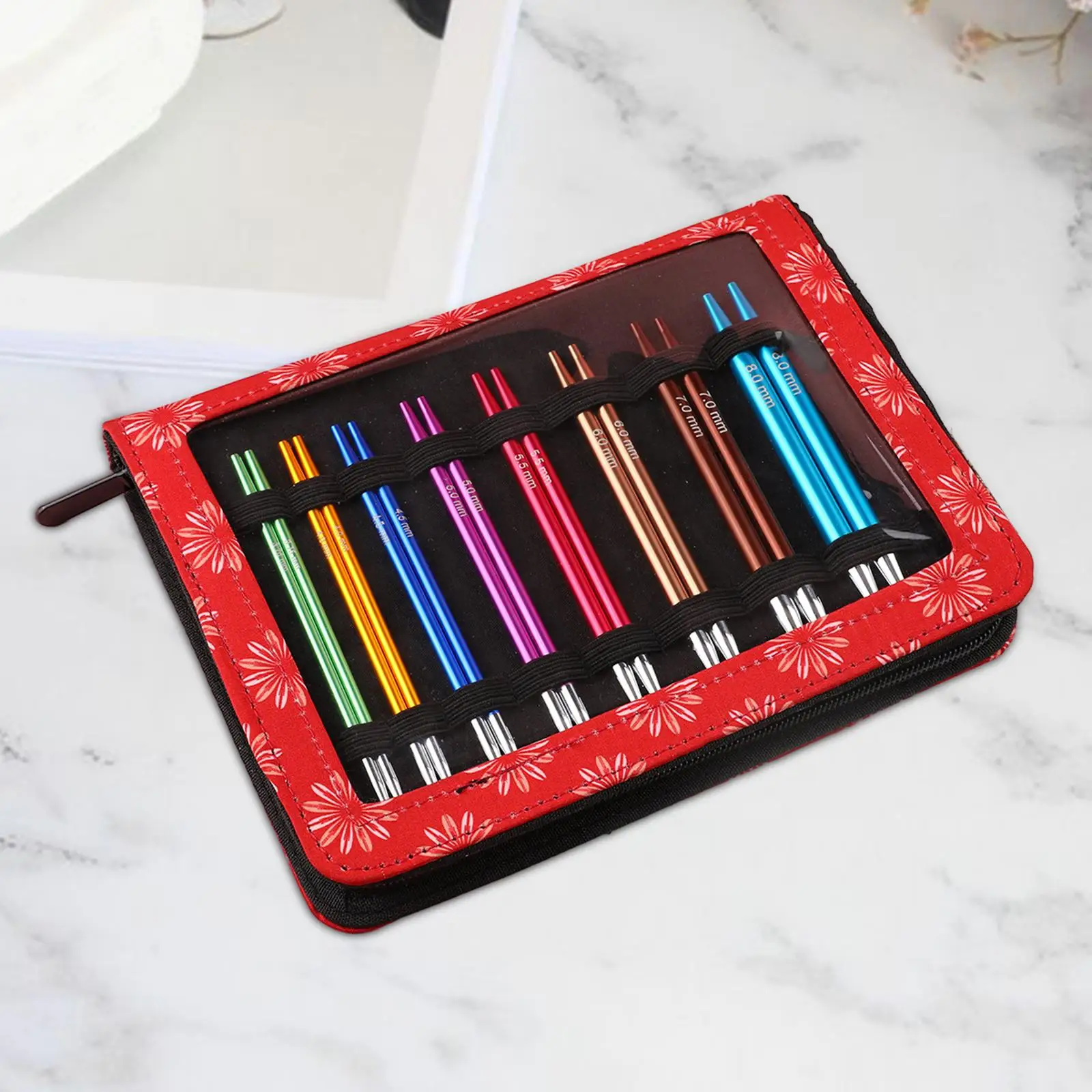 36Pcs Knitting Needle Set with with Storage Case Sweater DIY Aluminum Crochet Kits Portable Circular Knitting Needles Set Adults