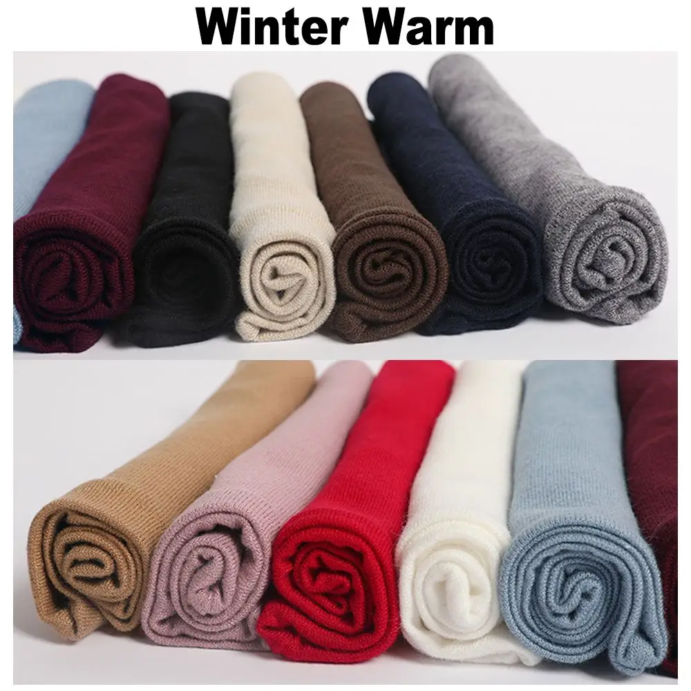 1Pc Winter Warm Brushed Knit Neck Warmer Circle Go Out Wrap Cowl Loop Snood Shawl Outdoor Ski Climbing Scarf For Men Women