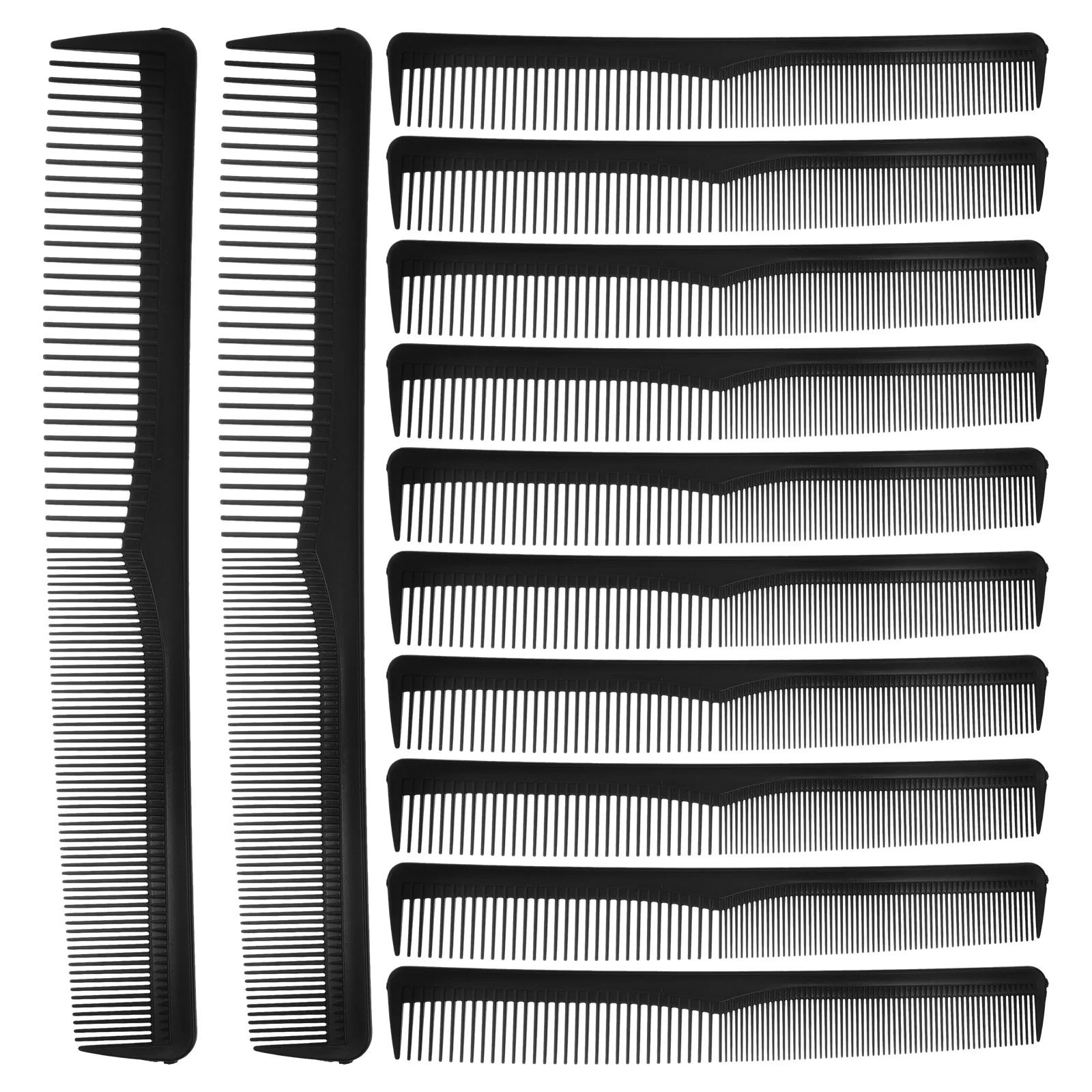

25 Pcs Straight Hair Comb Double Sided Plastic Black Wide Tooth Detangling Wet Hair Barber Fine Cutting Stylist Tool