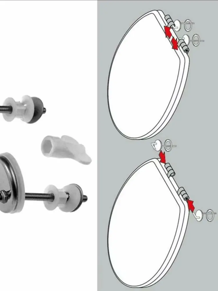 

2Pcs Toilet Cover Hinges Toilet Seat Fix Fitting Stainless Steel Back To Wall Replacement Hinges Home Bathroom Toilet Seats