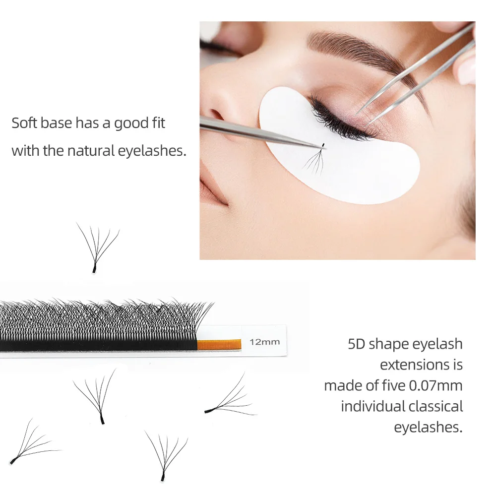 NAGARAKU 5D W รูปร่าง Big Bundle Eyelash EXTENSION MEGA Volume Premade แฟนขนตา Super Soft Full หนาแน่นขนตา