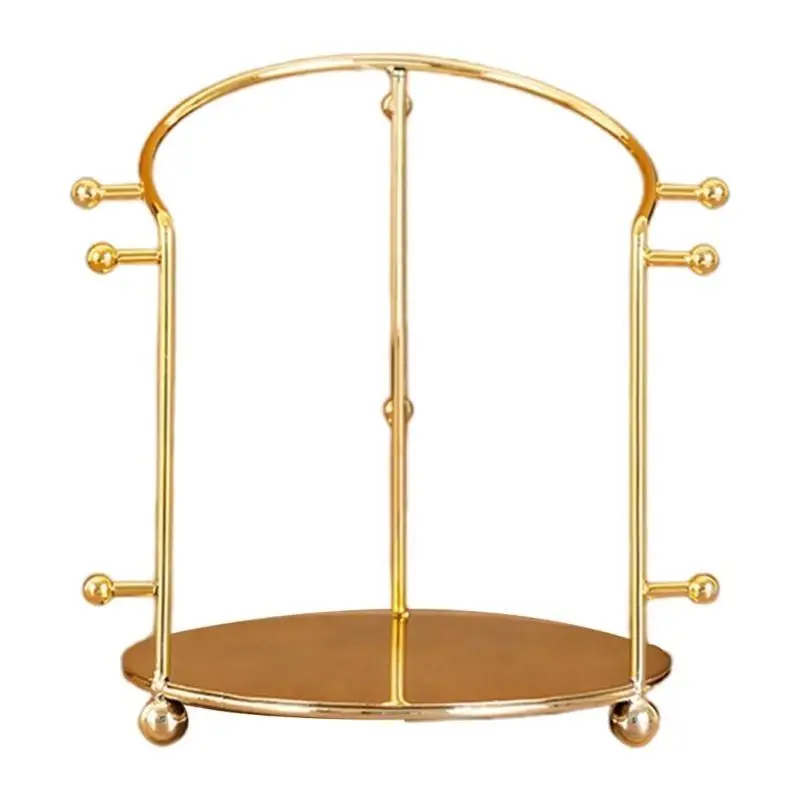 

9HJK Household Drop Necklace Crown-Jewelry Earring Display Storage Rack Metal Jewelry