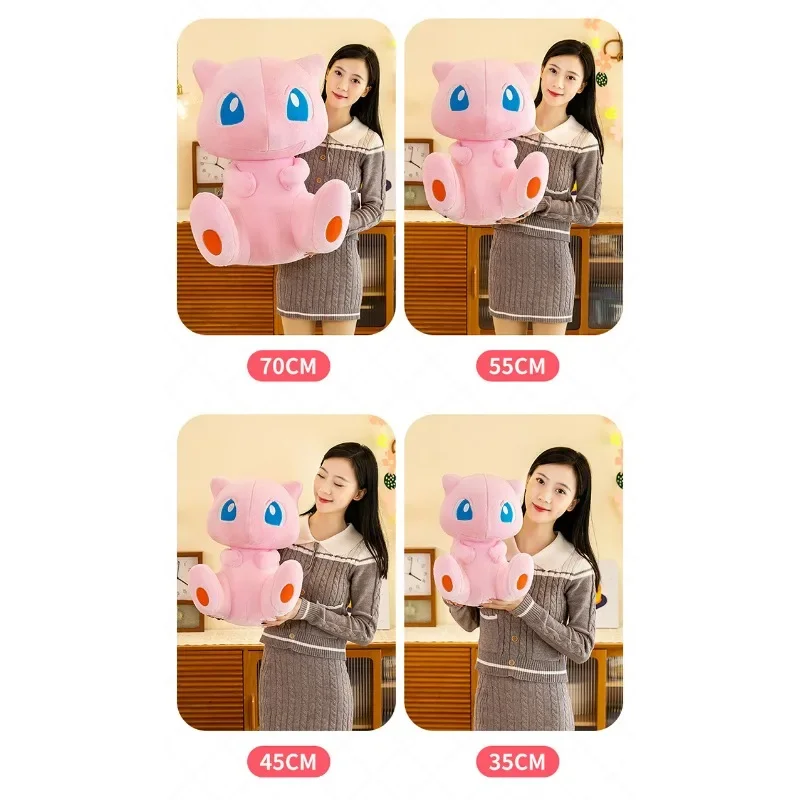 35/45CM New Pokemon Mew Plush Cute Huge Toys Pink Mew Anime Doll Cute Stuffed Plushie Gift For Children Birthday Kids