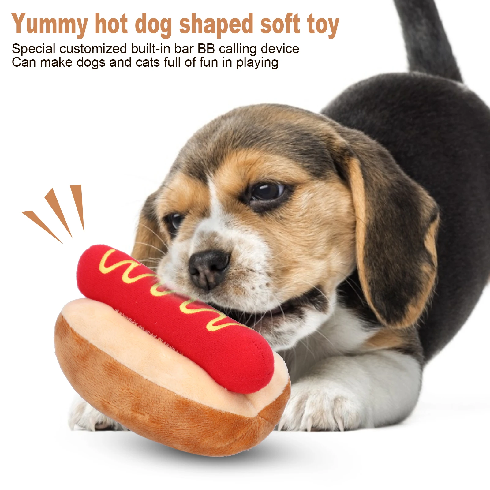 핫도그 모양 탈부착 가능한 삑삑이 소리 나는 부드러운  - Interactive Squeaky Plush Dog Toy 리뷰 및 가격