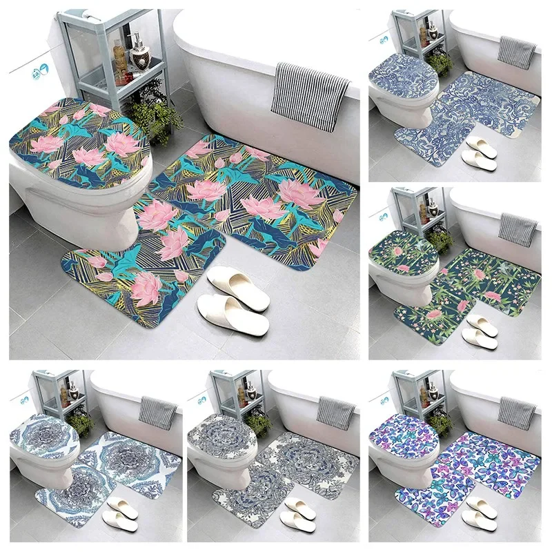 Bath Mat Bathroom Small Rug Shower Mat Decorative Absorbent Entrance Door Mat Kitchen Mat cartoon color mat Bathtub toilet rug