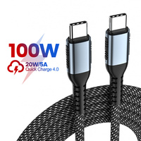 USB C to USB Type C Cable for MacBook Pro Quick Charge 4.0 PD 100W 5A Fast Charging for Samsung Xiaomi mi 10 Charge Cable 1/2M