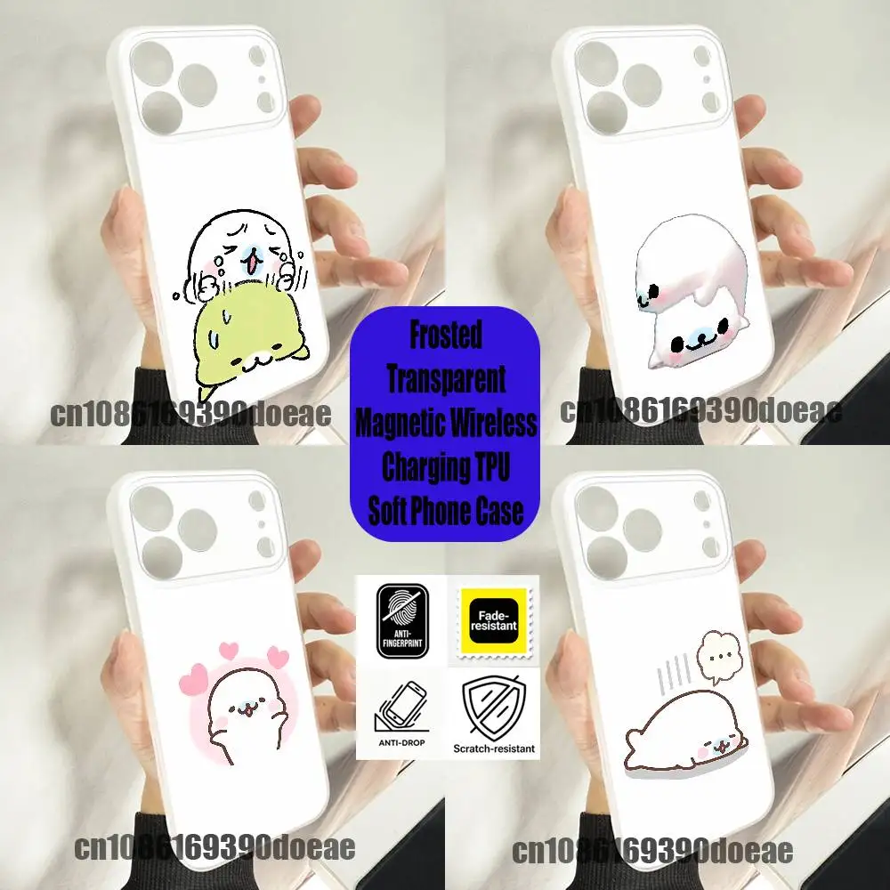 

For Lovely M-Mamegoma Seal Phone Case iPhone 11,16,15,14,13,17,12,Plus,E,Air,Mini,Pro,Max Wireless Charge Magnetic Cover