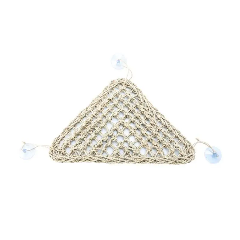 E8BD Foldable Bearded Dragon Hammock Handwoven Straw Lounger for Small Reptiles