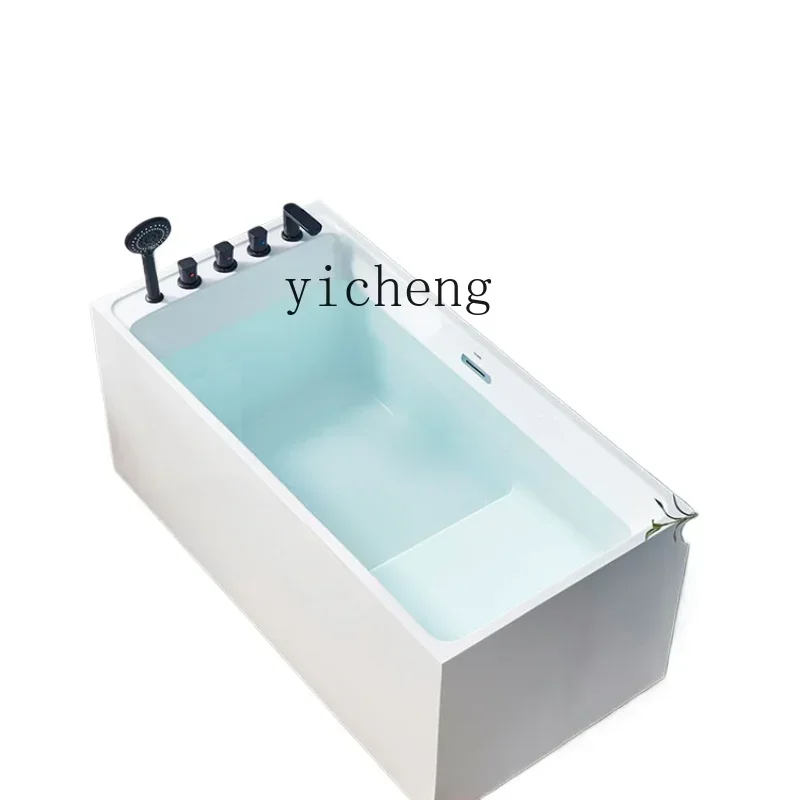 

bathroom deep bubble mini custom acrylic independent sitting square household small apartment bathtub