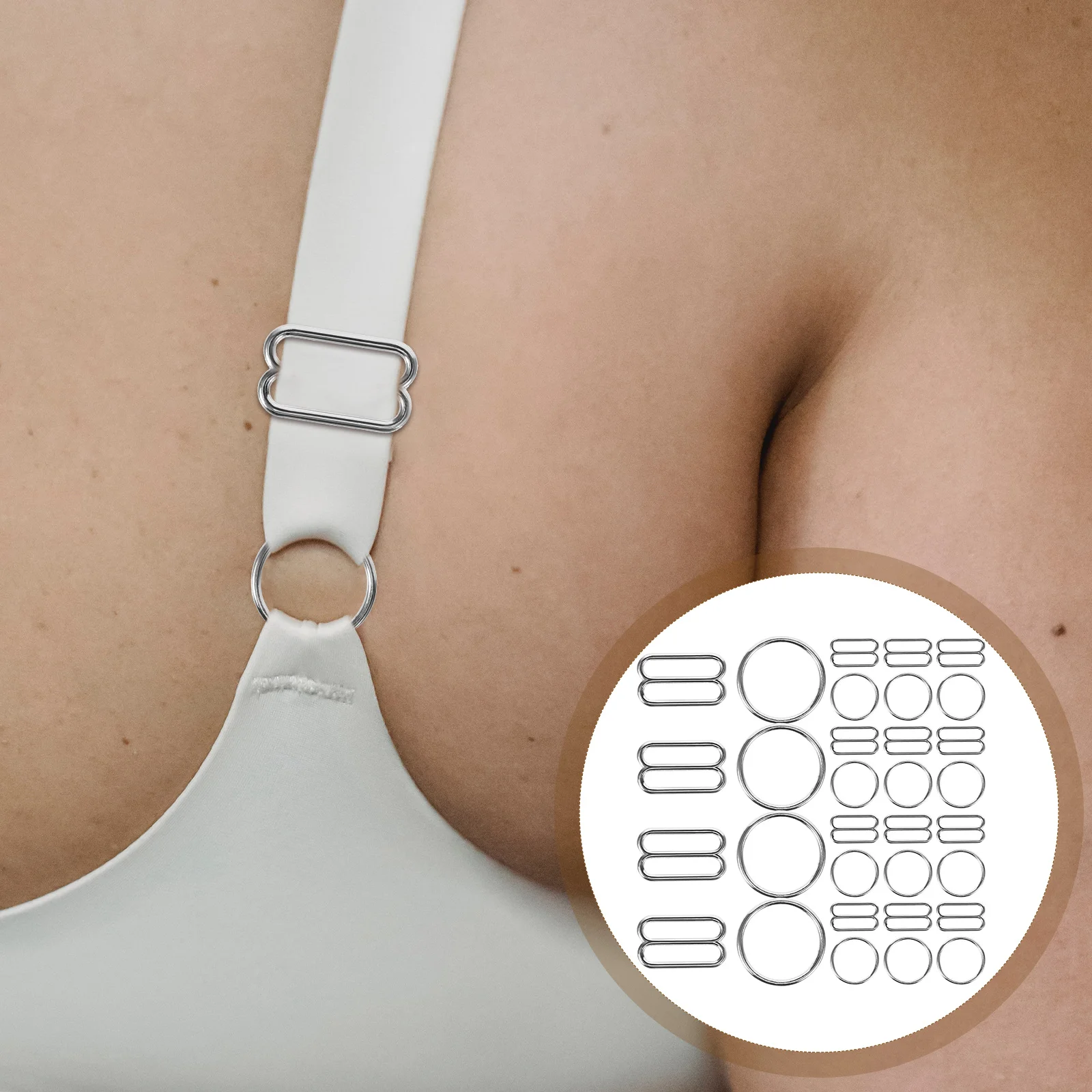 

1pcs Bra Strap Adjusters Silver Alloy Hooks Replacement for Swimwear Dresses Adjustable Length Fix Straps Racerback bra clips