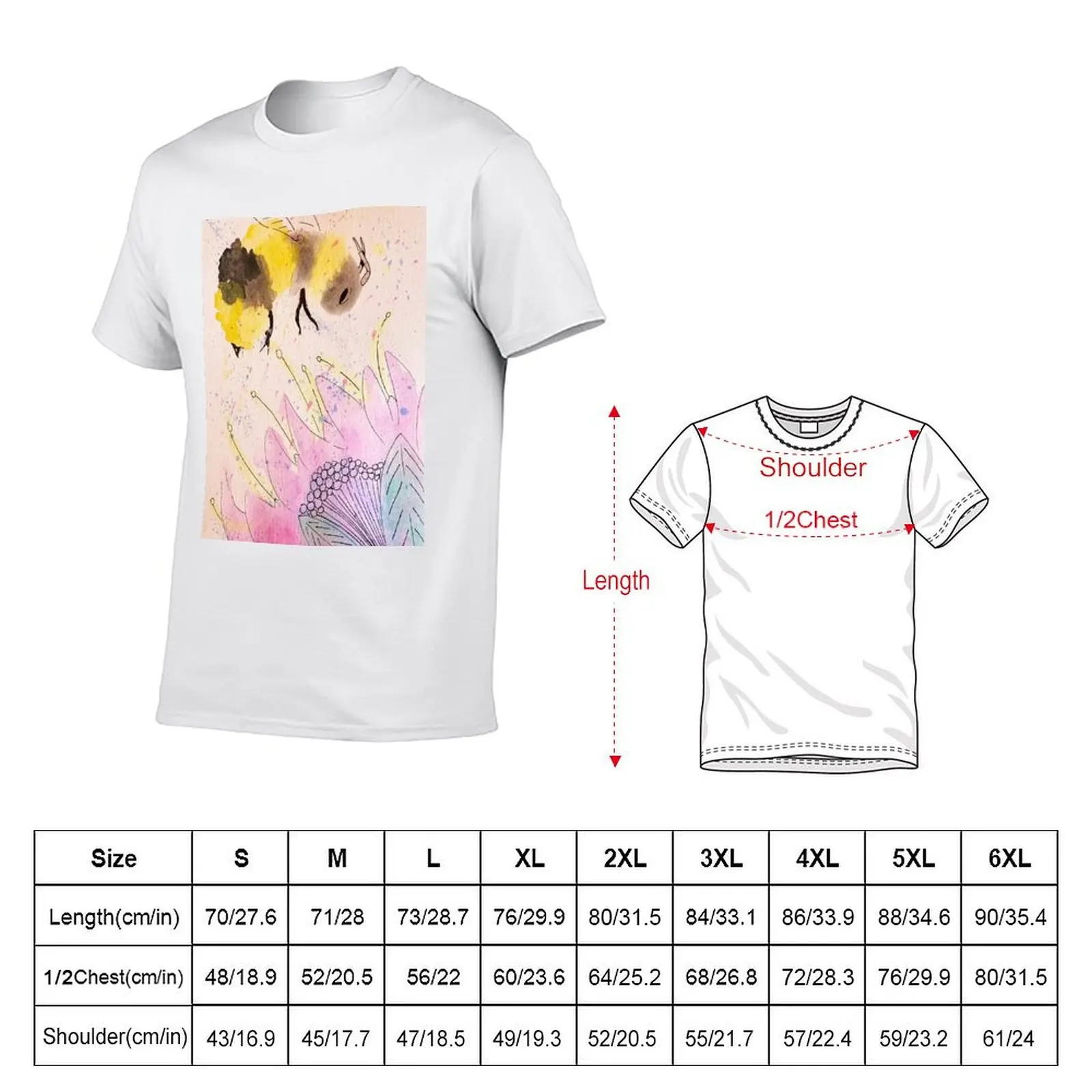 Watercolor Bee and Flower T-Shirt customs design your own shirts graphic tee men clothings