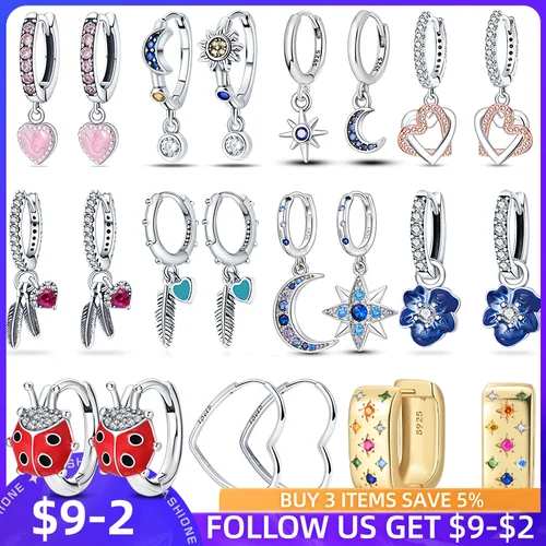 스털링 실버 925 매력 후프, 2024 트렌디 인기 귀걸이, 여성 친구 페이브 CZ 파인 약혼 기념일 쥬얼리 선물 