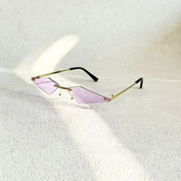 Luxury Frameless 1PC Unisex Plastic Alien small frame Frame UV 400Fashio Rimless Sunglasses For Outdoor Beach Party