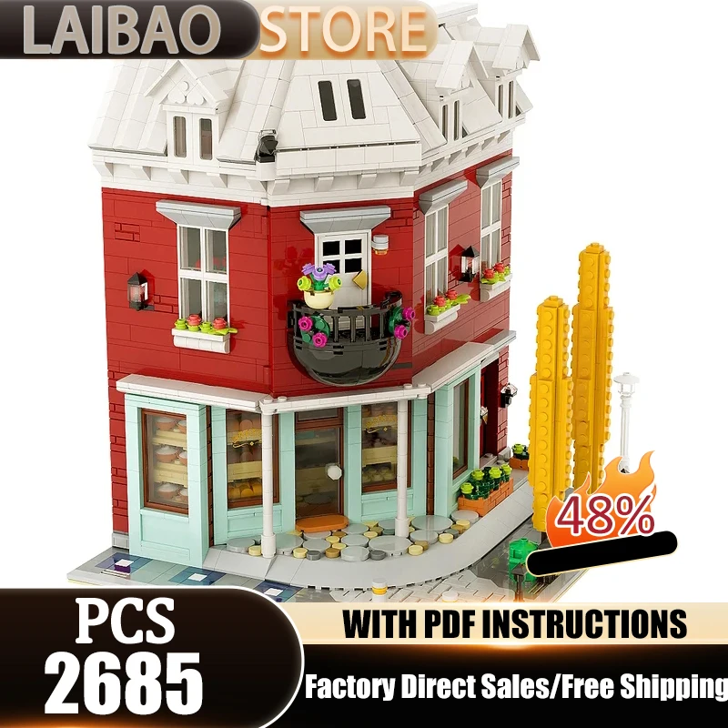 

Модульный конструктор City Street View: Пекарня на углу, технологичные кирпичики, DIY-игрушки для сборки, подарки для строительных энтузиастов