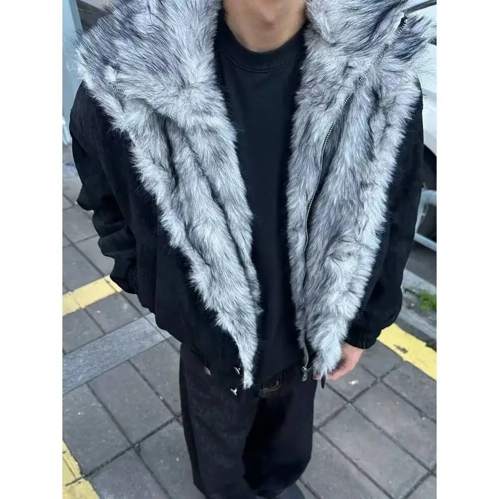 

Men's Winter Thickened Fleece Lined Hooded Cotton Jacket Couple's Matching Outerwear Casual Comfortable Zipper Closure Coat