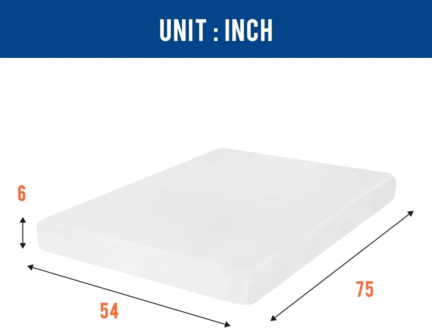 Full Size Gel Memory Foam Mattress, Cool Sleep, Pressure Relief, Medium Firm, Fiberglass Free