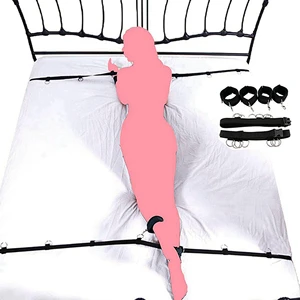 Set Penahan Tempat Tidur Mainan Seks Pasangan Kit Borgol Perbudakan Alat Permainan Dewasa 18 + Pengikat Erotis Lengan Pergelangan Kaki Penutup Mata Menggoda Sextoy 8 kit toko seks penjualan terbaik - №