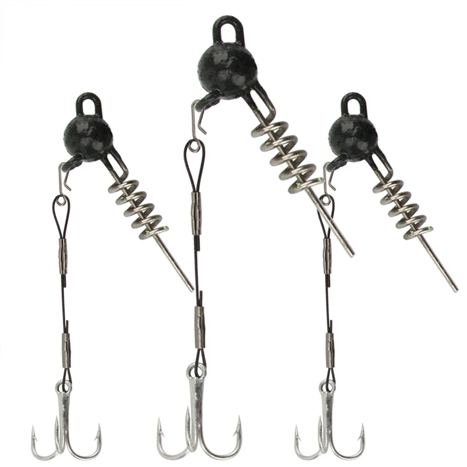 Spinpoler pike stinger דיג rig ג 'ייהד עם מחבר בורג באביב סליל עבור פיתיון רך sad