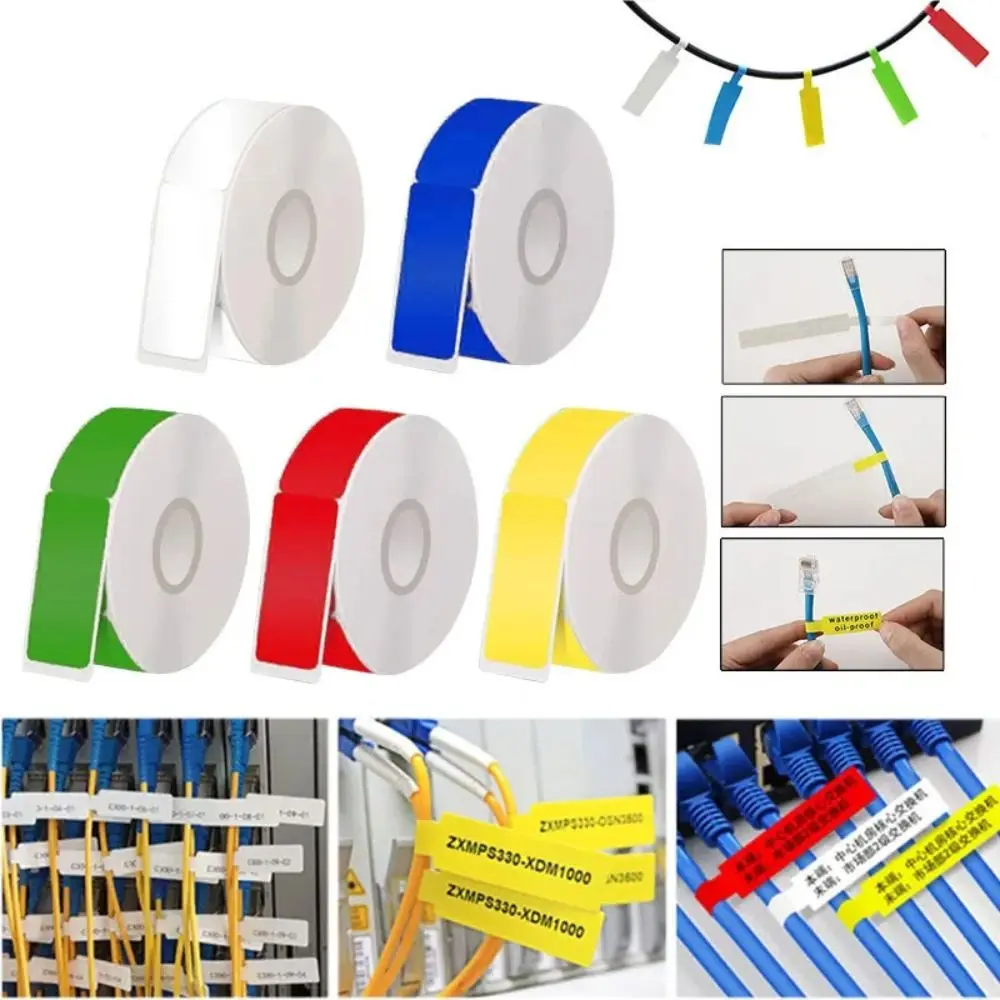 65Pcs/Roll Self Adhesive Cable Laber Paper Waterproof Mini Thermal Cable Sticker Portable Smart Printer Sticker