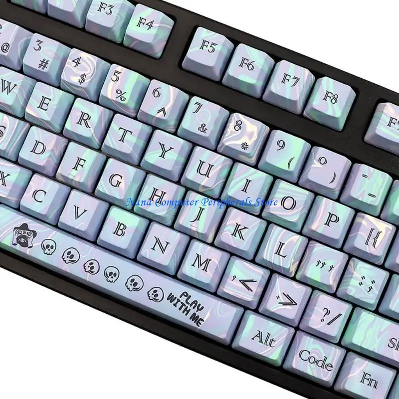 F68C 112PCS KEYCAPS 5-SIDE KEYCAP-CAP ANSI تخطيط 61/87/104/108 مفاتيح لوحة المفاتيح الميكانيكية الشخصية