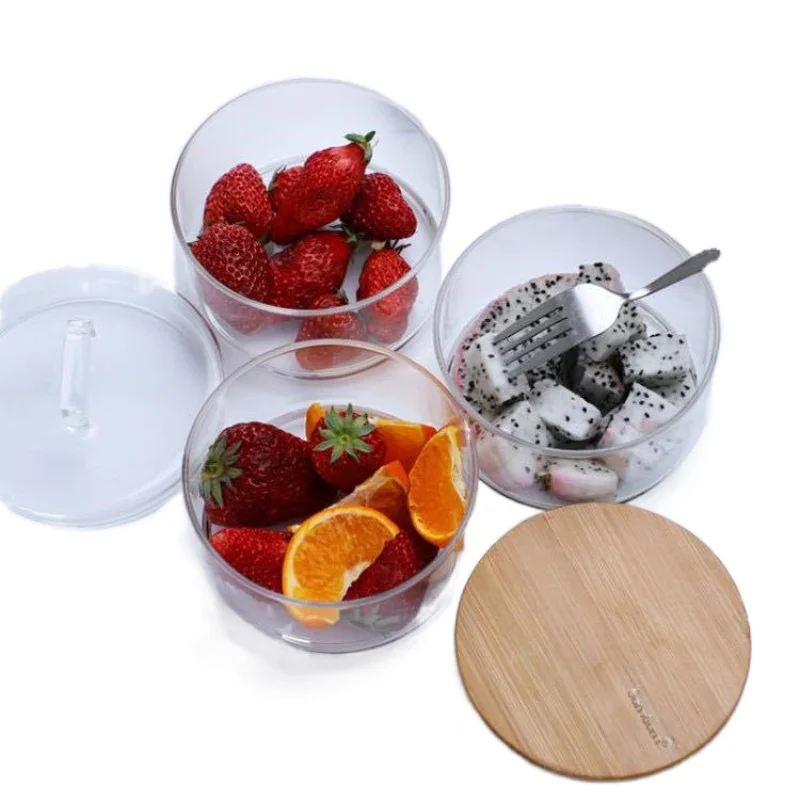 2-3 Layers Stackable Combination Storage Jar Kitchen Sealed Box Fruit Vegetable Salad Candy Bowl Coffee Bean Food Container